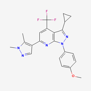 3-cyclopropyl-6-(1,5-dimethyl-1H-pyrazol-4-yl)-1-(4-methoxyphenyl)-4-(trifluoromethyl)-1H-pyrazolo[3,4-b]pyridine