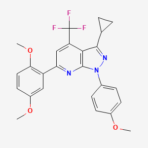 3-cyclopropyl-6-(2,5-dimethoxyphenyl)-1-(4-methoxyphenyl)-4-(trifluoromethyl)-1H-pyrazolo[3,4-b]pyridine