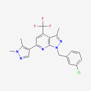 molecular formula C20H17ClF3N5 B4351419 1-(3-chlorobenzyl)-6-(1,5-dimethyl-1H-pyrazol-4-yl)-3-methyl-4-(trifluoromethyl)-1H-pyrazolo[3,4-b]pyridine 