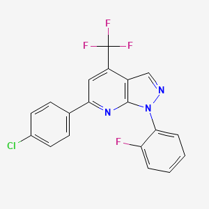 molecular formula C19H10ClF4N3 B4351424 6-(4-chlorophenyl)-1-(2-fluorophenyl)-4-(trifluoromethyl)-1H-pyrazolo[3,4-b]pyridine 