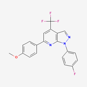 1-(4-fluorophenyl)-6-(4-methoxyphenyl)-4-(trifluoromethyl)-1H-pyrazolo[3,4-b]pyridine