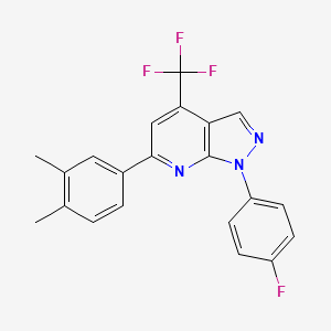 6-(3,4-dimethylphenyl)-1-(4-fluorophenyl)-4-(trifluoromethyl)-1H-pyrazolo[3,4-b]pyridine