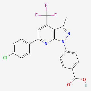 4-[6-(4-chlorophenyl)-3-methyl-4-(trifluoromethyl)-1H-pyrazolo[3,4-b]pyridin-1-yl]benzoic acid