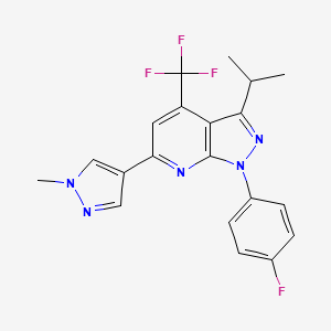 1-(4-fluorophenyl)-3-isopropyl-6-(1-methyl-1H-pyrazol-4-yl)-4-(trifluoromethyl)-1H-pyrazolo[3,4-b]pyridine