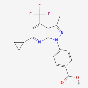 4-[6-cyclopropyl-3-methyl-4-(trifluoromethyl)-1H-pyrazolo[3,4-b]pyridin-1-yl]benzoic acid