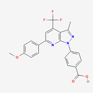 4-[6-(4-methoxyphenyl)-3-methyl-4-(trifluoromethyl)-1H-pyrazolo[3,4-b]pyridin-1-yl]benzoic acid