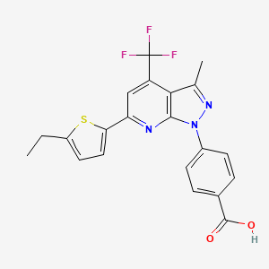 4-[6-(5-ethyl-2-thienyl)-3-methyl-4-(trifluoromethyl)-1H-pyrazolo[3,4-b]pyridin-1-yl]benzoic acid