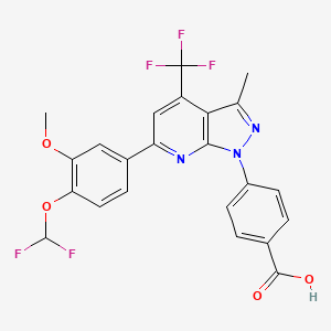 4-[6-[4-(difluoromethoxy)-3-methoxyphenyl]-3-methyl-4-(trifluoromethyl)-1H-pyrazolo[3,4-b]pyridin-1-yl]benzoic acid