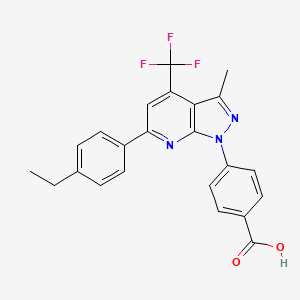 4-[6-(4-ethylphenyl)-3-methyl-4-(trifluoromethyl)-1H-pyrazolo[3,4-b]pyridin-1-yl]benzoic acid