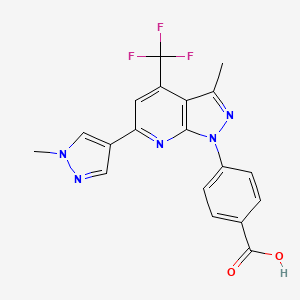 4-[3-methyl-6-(1-methyl-1H-pyrazol-4-yl)-4-(trifluoromethyl)-1H-pyrazolo[3,4-b]pyridin-1-yl]benzoic acid