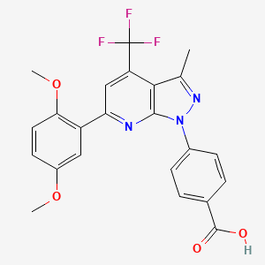 4-[6-(2,5-dimethoxyphenyl)-3-methyl-4-(trifluoromethyl)-1H-pyrazolo[3,4-b]pyridin-1-yl]benzoic acid