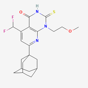 molecular formula C21H25F2N3O2S B4351529 7-(1-ADAMANTYL)-5-(DIFLUOROMETHYL)-1-(2-METHOXYETHYL)-2-SULFANYLPYRIDO[2,3-D]PYRIMIDIN-4(1H)-ONE 