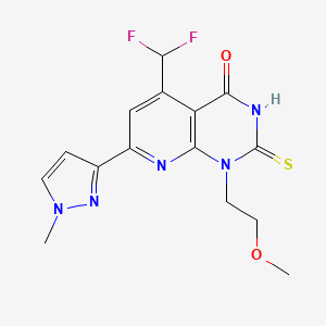 5-(difluoromethyl)-1-(2-methoxyethyl)-7-(1-methyl-1H-pyrazol-3-yl)-2-sulfanylpyrido[2,3-d]pyrimidin-4(1H)-one