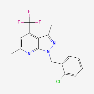 1-(2-chlorobenzyl)-3,6-dimethyl-4-(trifluoromethyl)-1H-pyrazolo[3,4-b]pyridine