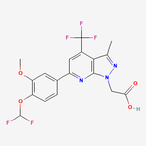 2-[6-[4-(DIFLUOROMETHOXY)-3-METHOXYPHENYL]-3-METHYL-4-(TRIFLUOROMETHYL)-1H-PYRAZOLO[3,4-B]PYRIDIN-1-YL]ACETIC ACID