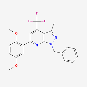 molecular formula C23H20F3N3O2 B4351559 1-benzyl-6-(2,5-dimethoxyphenyl)-3-methyl-4-(trifluoromethyl)-1H-pyrazolo[3,4-b]pyridine 