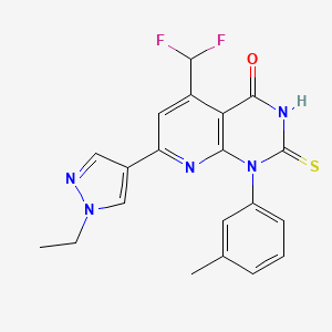 5-(difluoromethyl)-7-(1-ethyl-1H-pyrazol-4-yl)-1-(3-methylphenyl)-2-sulfanylpyrido[2,3-d]pyrimidin-4(1H)-one