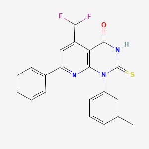 molecular formula C21H15F2N3OS B4351587 5-(difluoromethyl)-1-(3-methylphenyl)-7-phenyl-2-sulfanylpyrido[2,3-d]pyrimidin-4(1H)-one 