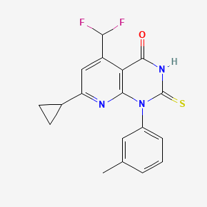 7-cyclopropyl-5-(difluoromethyl)-1-(3-methylphenyl)-2-sulfanylpyrido[2,3-d]pyrimidin-4(1H)-one