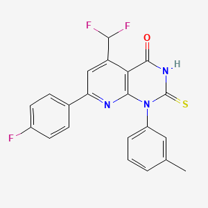 5-(difluoromethyl)-7-(4-fluorophenyl)-1-(3-methylphenyl)-2-sulfanylpyrido[2,3-d]pyrimidin-4(1H)-one