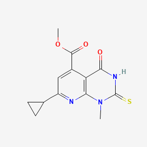 Methyl 7-cyclopropyl-1-methyl-4-oxo-2-sulfanyl-1,4-dihydropyrido[2,3-d]pyrimidine-5-carboxylate