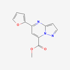 molecular formula C12H9N3O3 B4351641 methyl 5-(2-furyl)pyrazolo[1,5-a]pyrimidine-7-carboxylate 