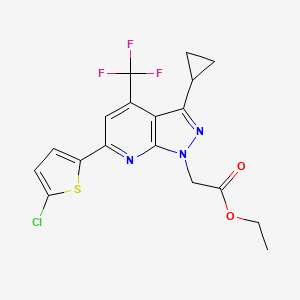 ETHYL 2-[6-(5-CHLORO-2-THIENYL)-3-CYCLOPROPYL-4-(TRIFLUOROMETHYL)-1H-PYRAZOLO[3,4-B]PYRIDIN-1-YL]ACETATE