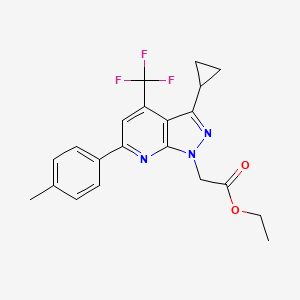 ETHYL 2-[3-CYCLOPROPYL-6-(4-METHYLPHENYL)-4-(TRIFLUOROMETHYL)-1H-PYRAZOLO[3,4-B]PYRIDIN-1-YL]ACETATE