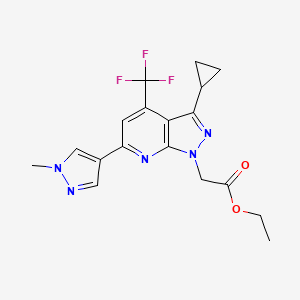 ETHYL 2-[3-CYCLOPROPYL-6-(1-METHYL-1H-PYRAZOL-4-YL)-4-(TRIFLUOROMETHYL)-1H-PYRAZOLO[3,4-B]PYRIDIN-1-YL]ACETATE