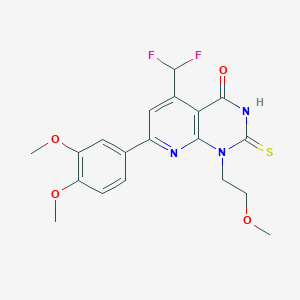 5-(difluoromethyl)-7-(3,4-dimethoxyphenyl)-1-(2-methoxyethyl)-2-sulfanylpyrido[2,3-d]pyrimidin-4(1H)-one