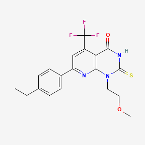 7-(4-ethylphenyl)-1-(2-methoxyethyl)-2-sulfanyl-5-(trifluoromethyl)pyrido[2,3-d]pyrimidin-4(1H)-one