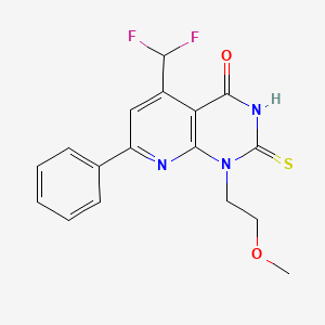 5-(difluoromethyl)-1-(2-methoxyethyl)-7-phenyl-2-sulfanylpyrido[2,3-d]pyrimidin-4(1H)-one