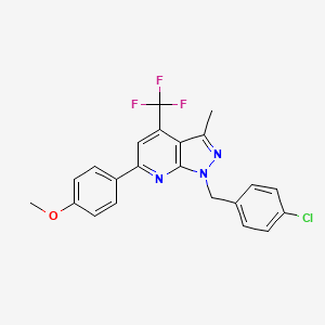 1-(4-chlorobenzyl)-6-(4-methoxyphenyl)-3-methyl-4-(trifluoromethyl)-1H-pyrazolo[3,4-b]pyridine