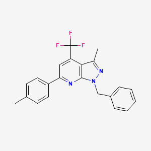 1-benzyl-3-methyl-6-(4-methylphenyl)-4-(trifluoromethyl)-1H-pyrazolo[3,4-b]pyridine