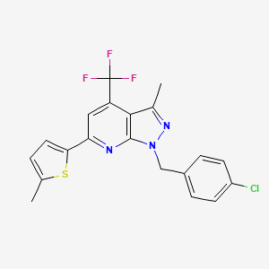 1-(4-chlorobenzyl)-3-methyl-6-(5-methyl-2-thienyl)-4-(trifluoromethyl)-1H-pyrazolo[3,4-b]pyridine