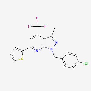 molecular formula C19H13ClF3N3S B4351759 1-(4-chlorobenzyl)-3-methyl-6-(2-thienyl)-4-(trifluoromethyl)-1H-pyrazolo[3,4-b]pyridine 