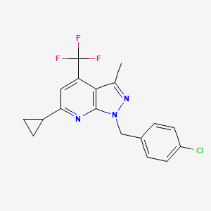 1-(4-chlorobenzyl)-6-cyclopropyl-3-methyl-4-(trifluoromethyl)-1H-pyrazolo[3,4-b]pyridine