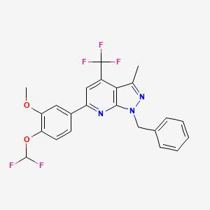 molecular formula C23H18F5N3O2 B4351766 1-benzyl-6-[4-(difluoromethoxy)-3-methoxyphenyl]-3-methyl-4-(trifluoromethyl)-1H-pyrazolo[3,4-b]pyridine 