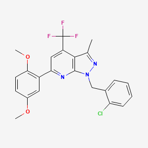 1-(2-chlorobenzyl)-6-(2,5-dimethoxyphenyl)-3-methyl-4-(trifluoromethyl)-1H-pyrazolo[3,4-b]pyridine