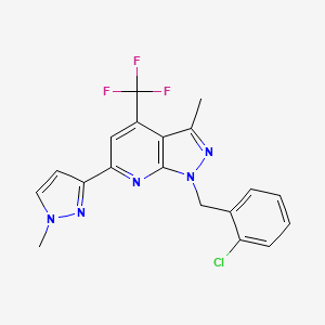 1-(2-chlorobenzyl)-3-methyl-6-(1-methyl-1H-pyrazol-3-yl)-4-(trifluoromethyl)-1H-pyrazolo[3,4-b]pyridine