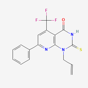 molecular formula C17H12F3N3OS B4351792 1-allyl-2-mercapto-7-phenyl-5-(trifluoromethyl)pyrido[2,3-d]pyrimidin-4(1H)-one 