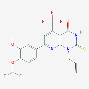 molecular formula C19H14F5N3O3S B4351802 1-ALLYL-7-[4-(DIFLUOROMETHOXY)-3-METHOXYPHENYL]-2-SULFANYL-5-(TRIFLUOROMETHYL)PYRIDO[2,3-D]PYRIMIDIN-4(1H)-ONE 