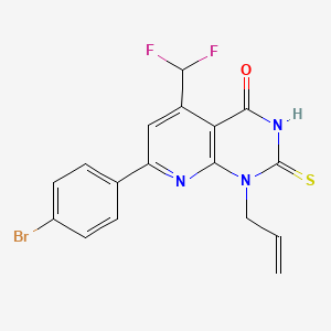 molecular formula C17H12BrF2N3OS B4351814 1-ALLYL-7-(4-BROMOPHENYL)-5-(DIFLUOROMETHYL)-2-SULFANYLPYRIDO[2,3-D]PYRIMIDIN-4(1H)-ONE 