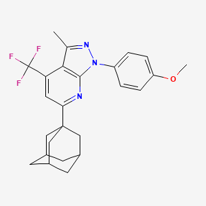 molecular formula C25H26F3N3O B4351854 4-[6-(1-ADAMANTYL)-3-METHYL-4-(TRIFLUOROMETHYL)-1H-PYRAZOLO[3,4-B]PYRIDIN-1-YL]PHENYL METHYL ETHER 