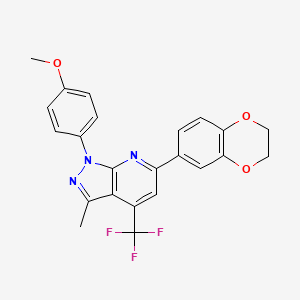 4-[6-(2,3-DIHYDRO-1,4-BENZODIOXIN-6-YL)-3-METHYL-4-(TRIFLUOROMETHYL)-1H-PYRAZOLO[3,4-B]PYRIDIN-1-YL]PHENYL METHYL ETHER