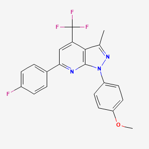 4-[6-(4-FLUOROPHENYL)-3-METHYL-4-(TRIFLUOROMETHYL)-1H-PYRAZOLO[3,4-B]PYRIDIN-1-YL]PHENYL METHYL ETHER