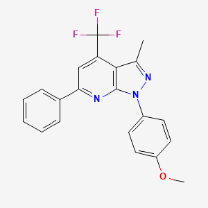 1-(4-methoxyphenyl)-3-methyl-6-phenyl-4-(trifluoromethyl)-1H-pyrazolo[3,4-b]pyridine