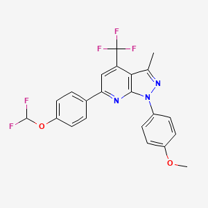 4-[6-[4-(DIFLUOROMETHOXY)PHENYL]-3-METHYL-4-(TRIFLUOROMETHYL)-1H-PYRAZOLO[3,4-B]PYRIDIN-1-YL]PHENYL METHYL ETHER