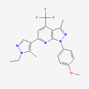 4-[6-(1-ETHYL-5-METHYL-1H-PYRAZOL-4-YL)-3-METHYL-4-(TRIFLUOROMETHYL)-1H-PYRAZOLO[3,4-B]PYRIDIN-1-YL]PHENYL METHYL ETHER