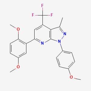 4-[6-(2,5-DIMETHOXYPHENYL)-3-METHYL-4-(TRIFLUOROMETHYL)-1H-PYRAZOLO[3,4-B]PYRIDIN-1-YL]PHENYL METHYL ETHER